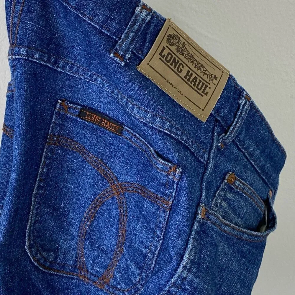 Vintage Long Haul Blue Denim Western Mom Jean Shorts Size 12/32